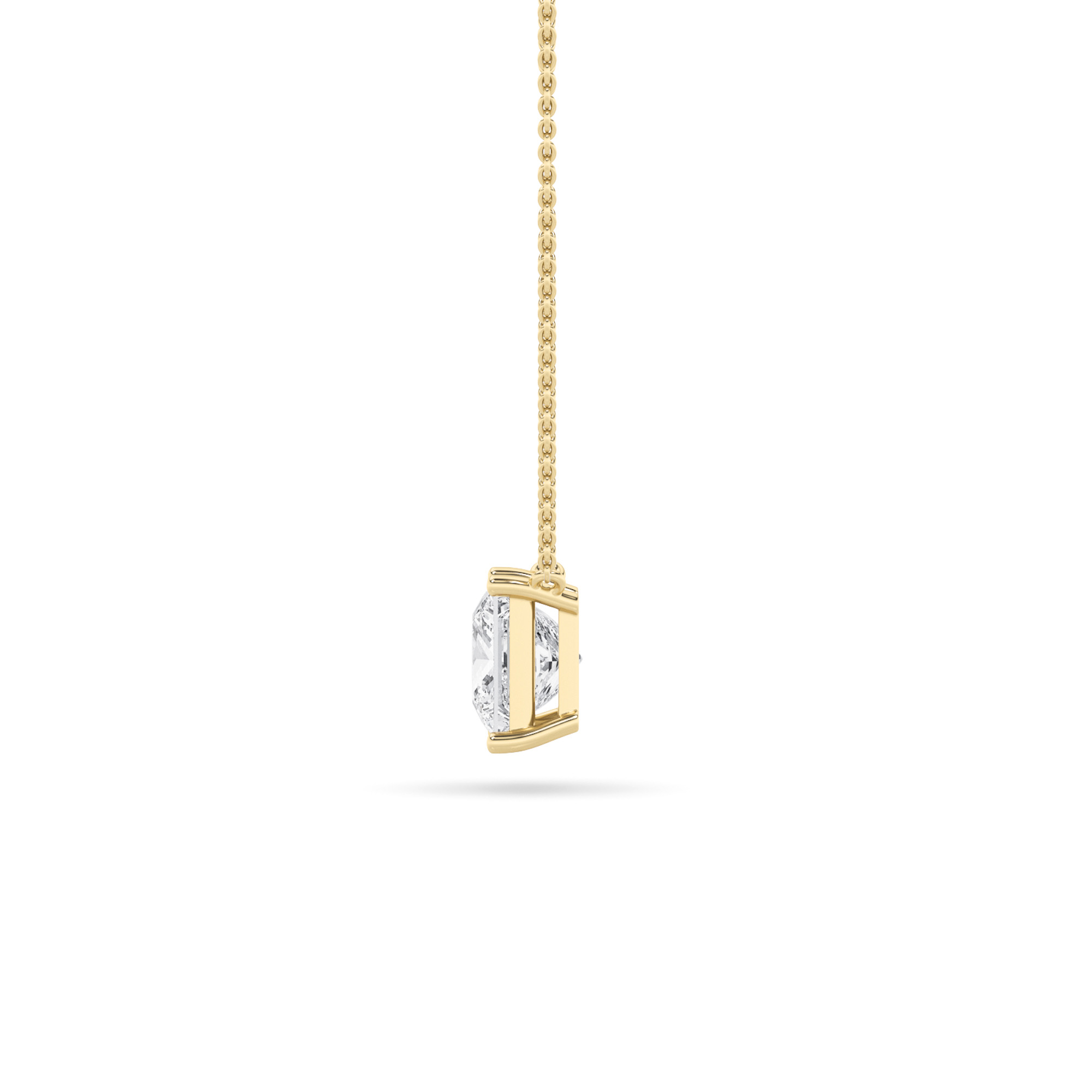 Princess Shaped Lab Grown Diamond (F/VS) Solitaire Necklace in 14K Gold