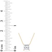 Princess Shaped Lab Grown Diamond (F/VS) Solitaire Necklace in 14K Gold