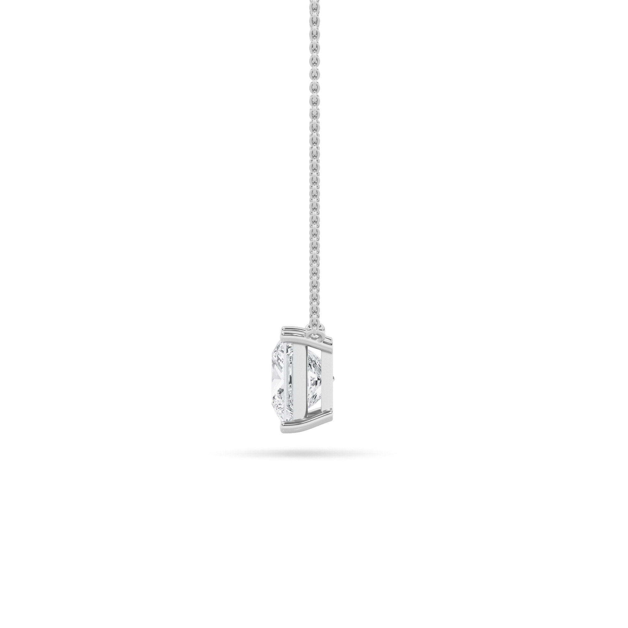 Princess Shaped Lab Grown Diamond (F/VS) Solitaire Necklace in 14K Gold