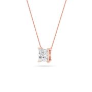 Princess Shaped Lab Grown Diamond (F/VS) Solitaire Necklace in 14K Gold