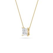 Princess Shaped Lab Grown Diamond (F/VS) Solitaire Necklace in 14K Gold