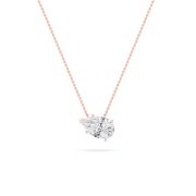 Pear Shaped Lab Grown Diamond (F/VS) East West Solitaire Necklace in 14K Gold
