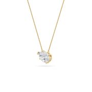 Pear Shaped Lab Grown Diamond (F/VS) East West Solitaire Necklace in 14K Gold