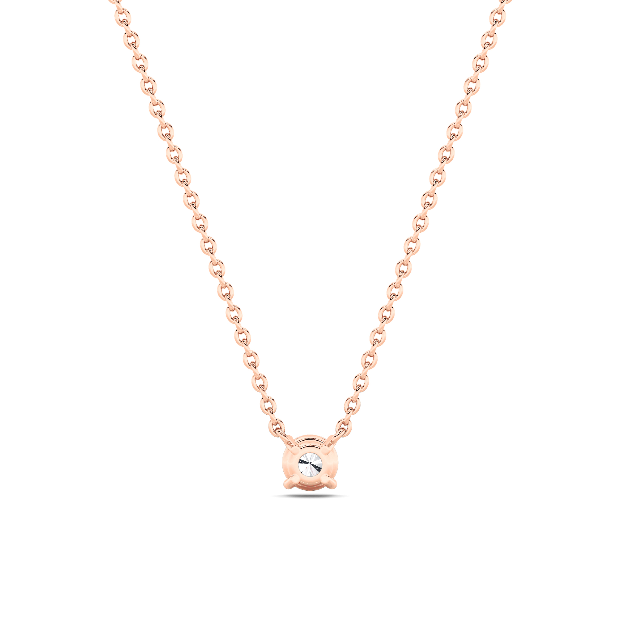 Round Shaped Lab Grown Diamond (F/VS) Solitaire Necklace in 14K Gold