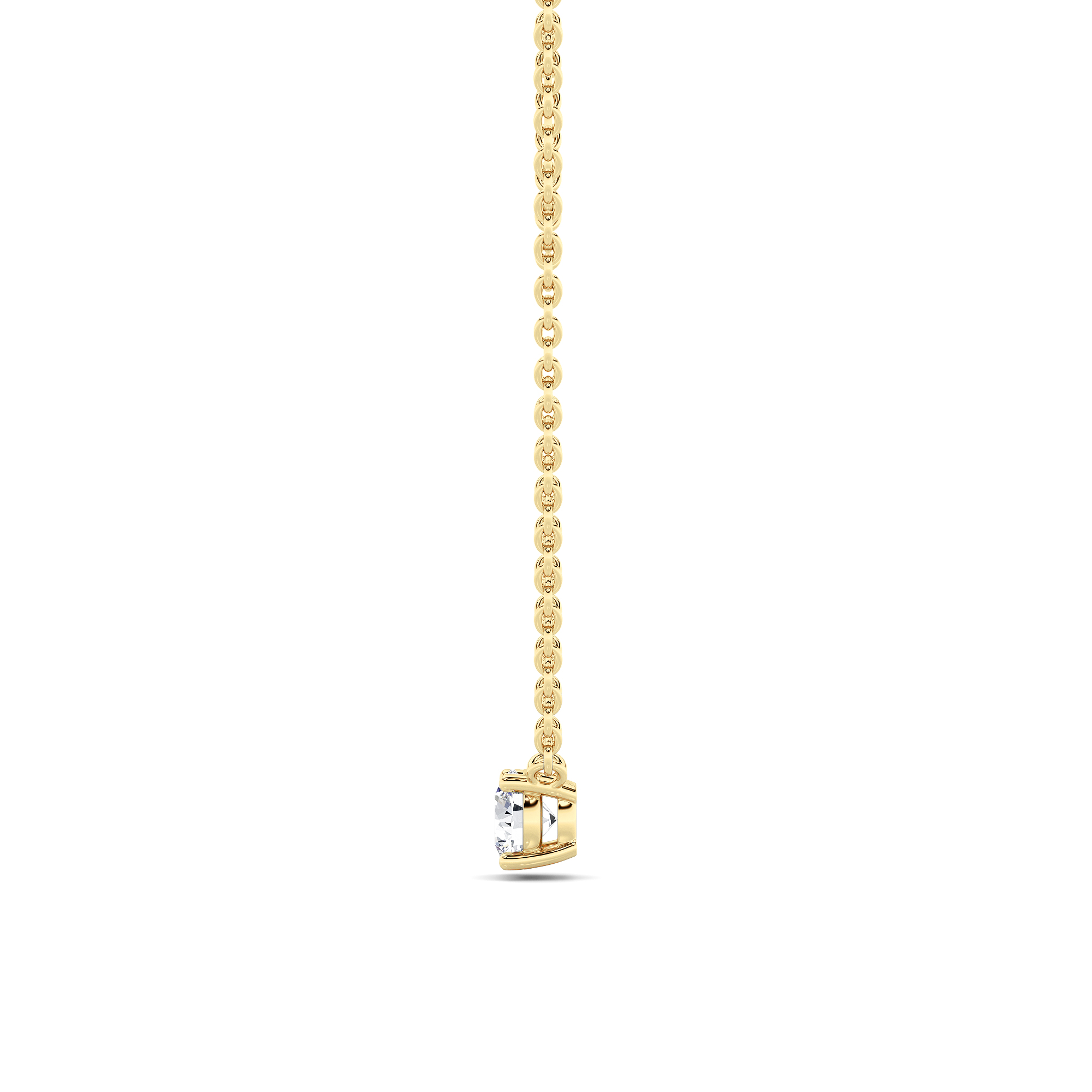 Round Shaped Lab Grown Diamond (F/VS) Solitaire Necklace in 14K Gold