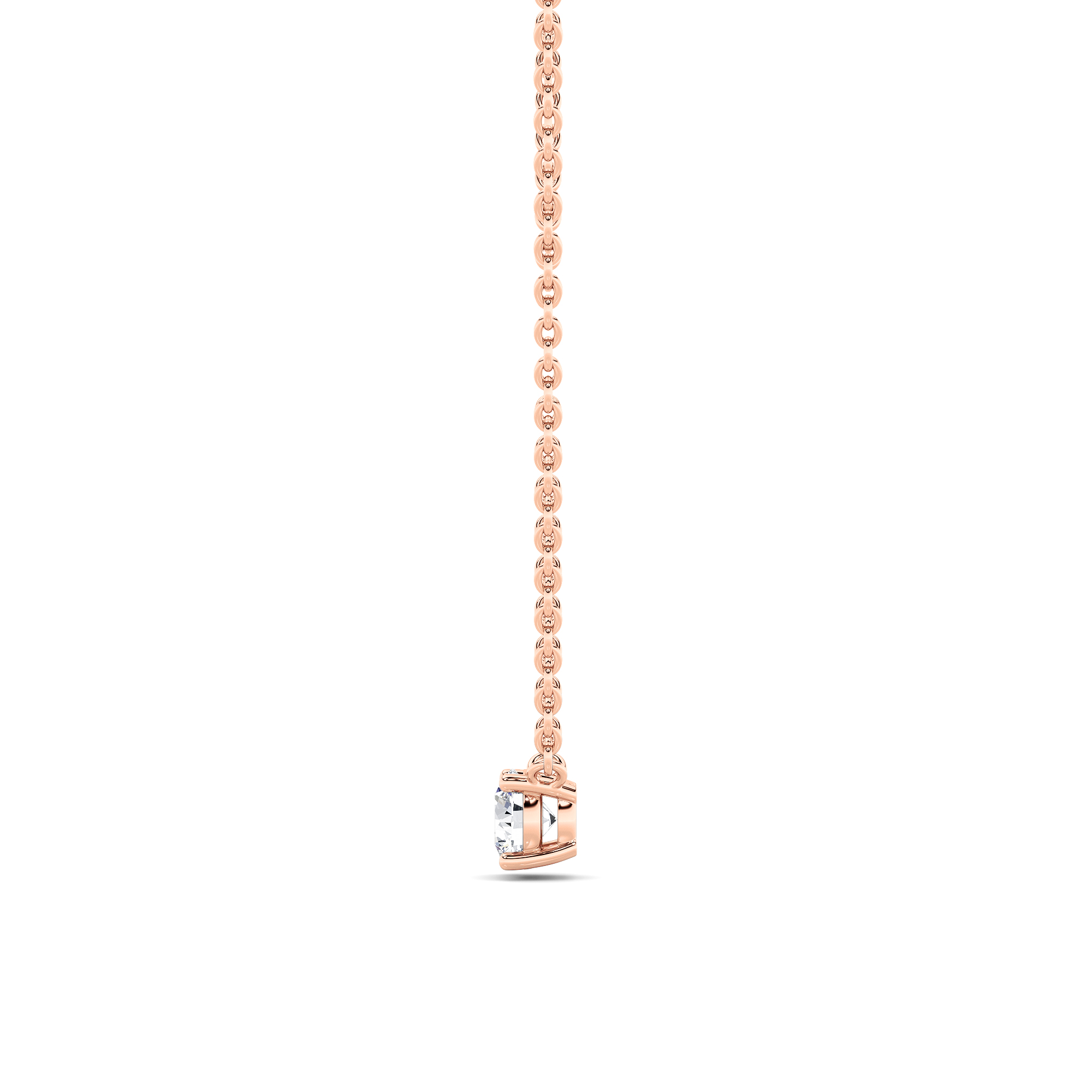 Round Shaped Lab Grown Diamond (F/VS) Solitaire Necklace in 14K Gold