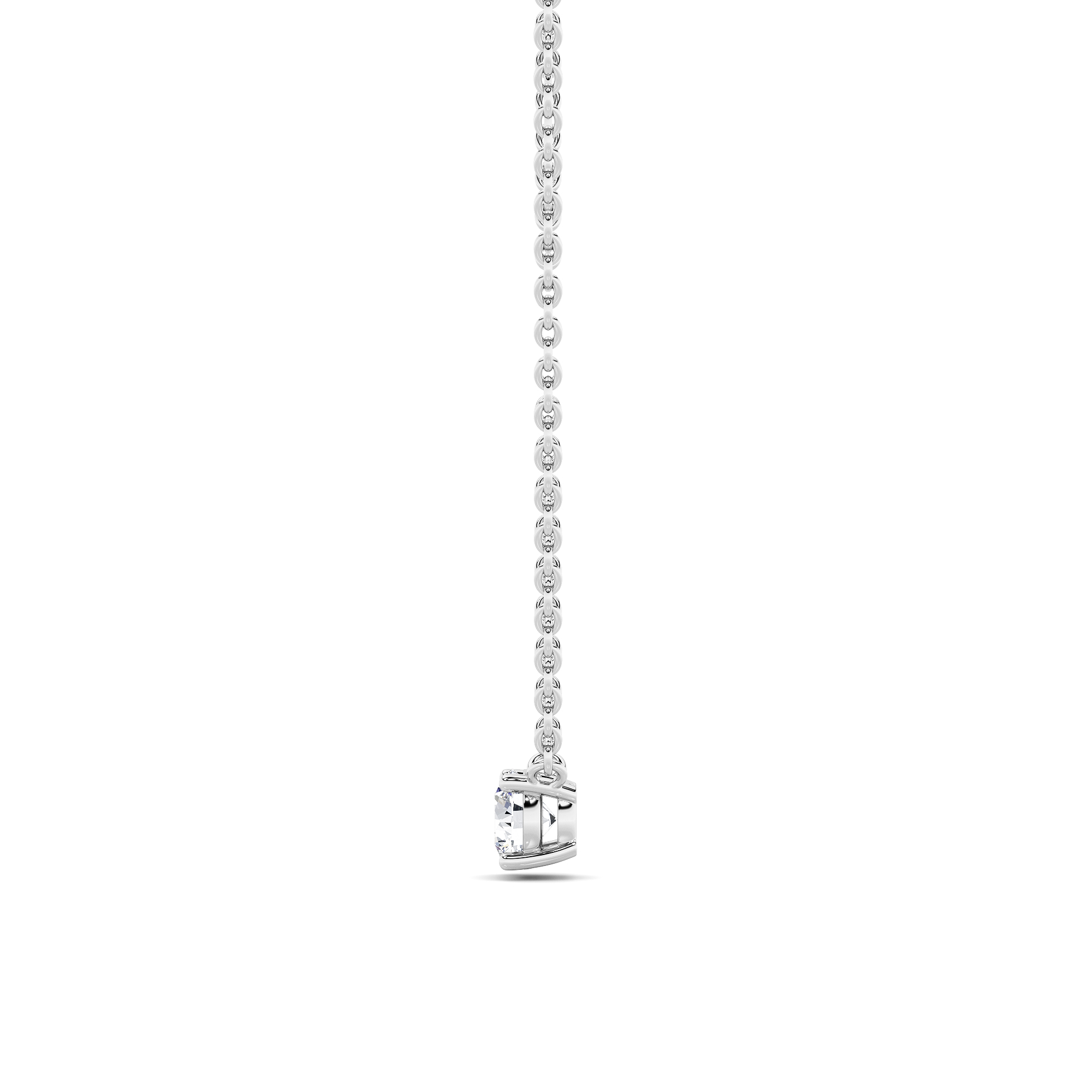 Round Shaped Lab Grown Diamond (F/VS) Solitaire Necklace in 14K Gold