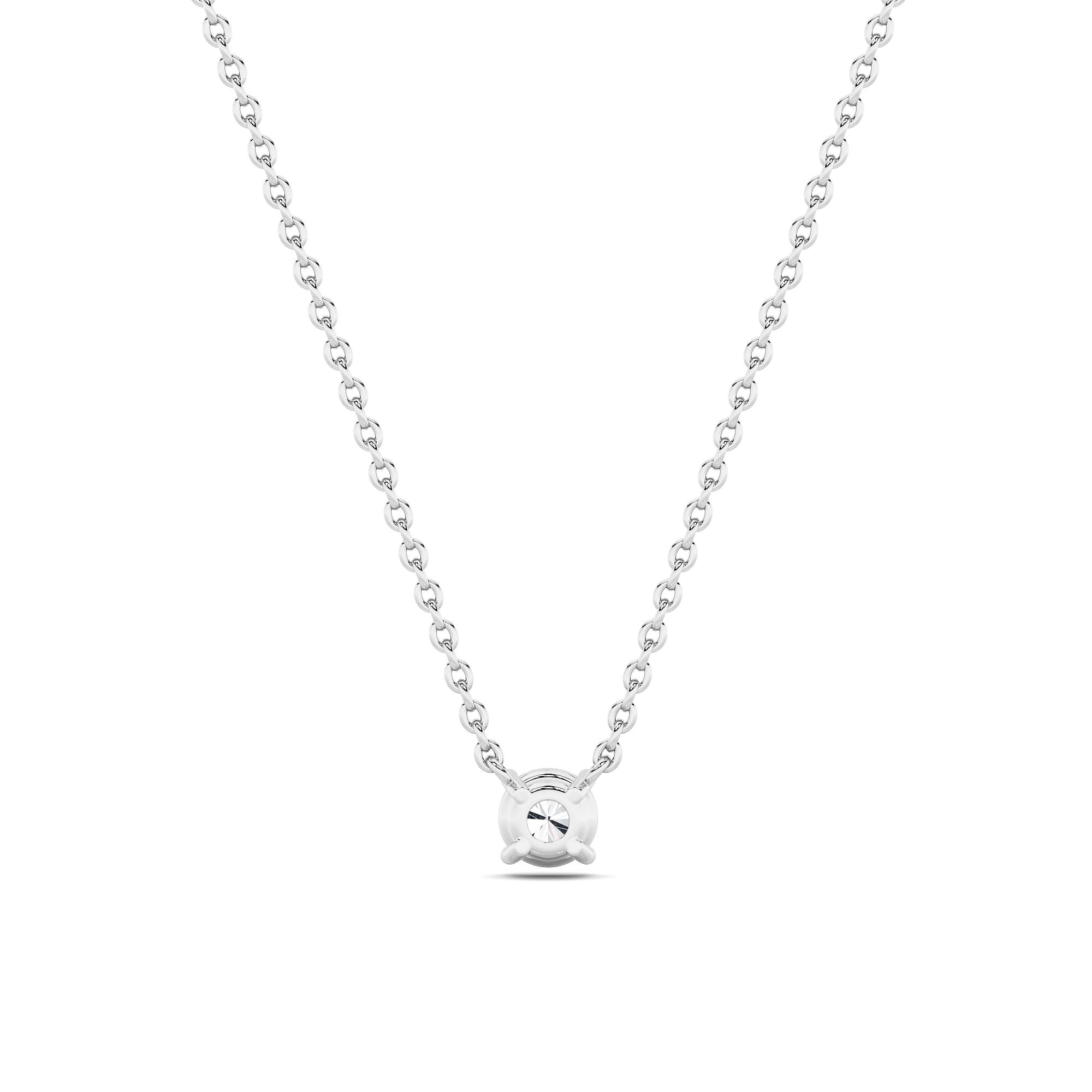 Round Shaped Lab Grown Diamond (F/VS) Solitaire Necklace in 14K Gold