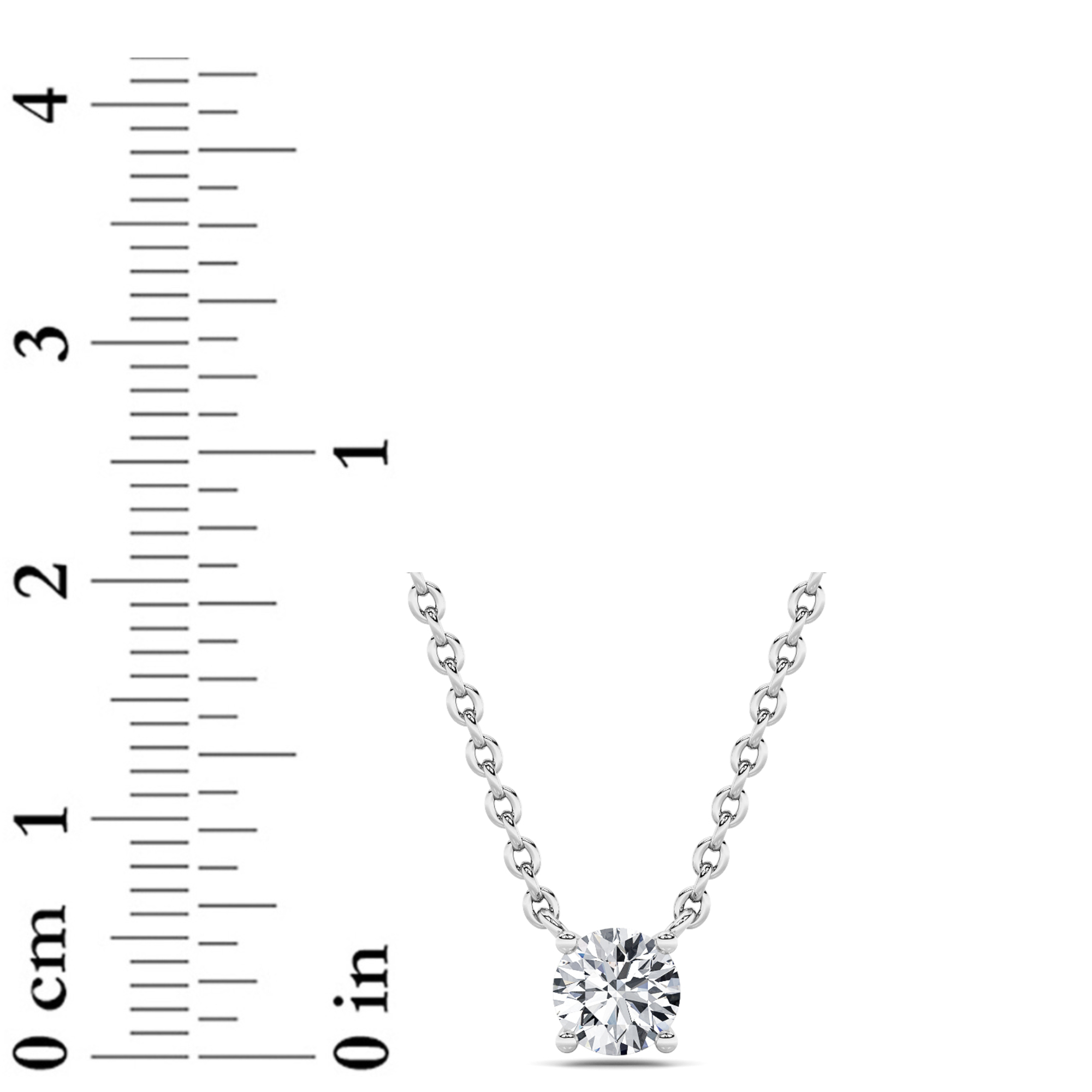 Round Shaped Lab Grown Diamond (F/VS) Solitaire Necklace in 14K Gold