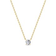 Round Shaped Lab Grown Diamond (F/VS) Solitaire Necklace in 14K Gold