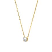 Round Shaped Lab Grown Diamond (F/VS) Solitaire Necklace in 14K Gold