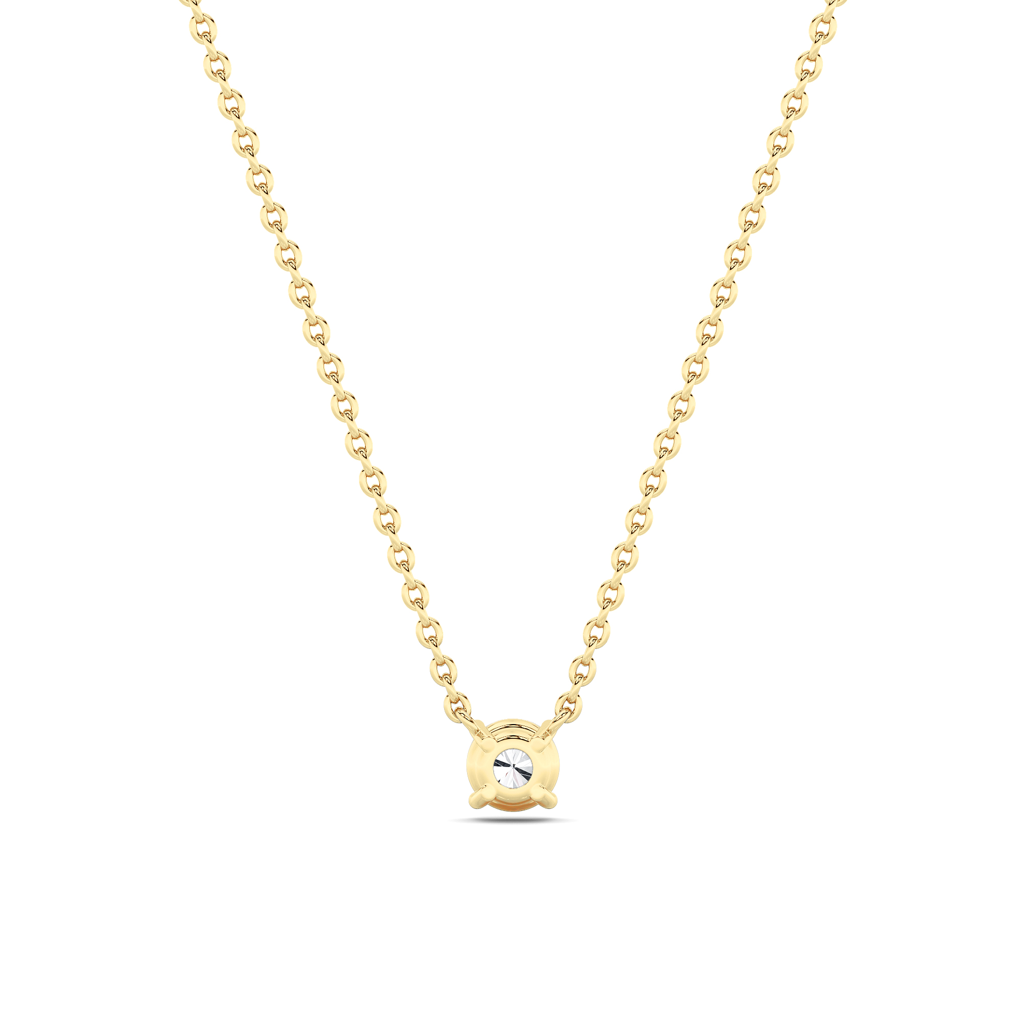 Round Shaped Lab Grown Diamond (F/VS) Solitaire Necklace in 14K Gold