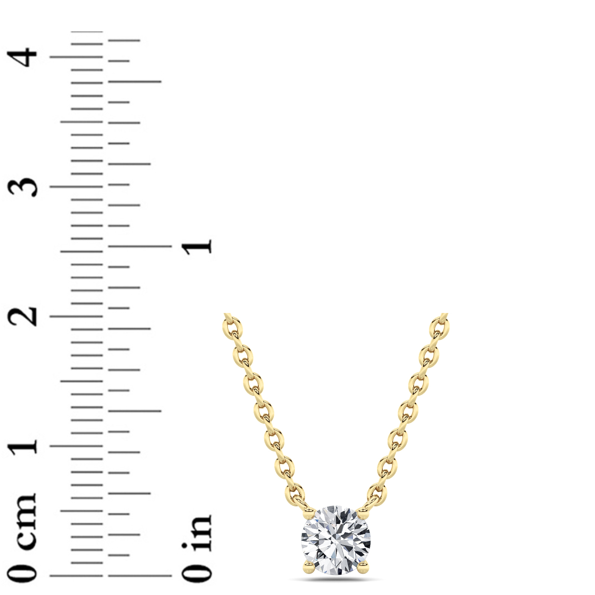 Round Shaped Lab Grown Diamond (F/VS) Solitaire Necklace in 14K Gold