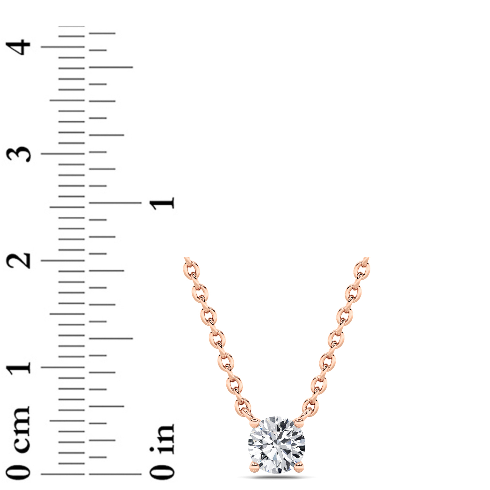 Round Shaped Lab Grown Diamond (F/VS) Solitaire Necklace in 14K Gold