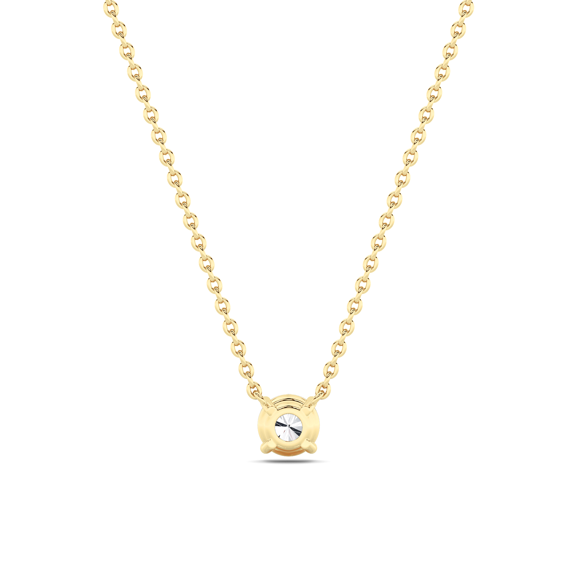 Round Shaped Lab Grown Diamond (F/VS) Solitaire Necklace in 14K Gold