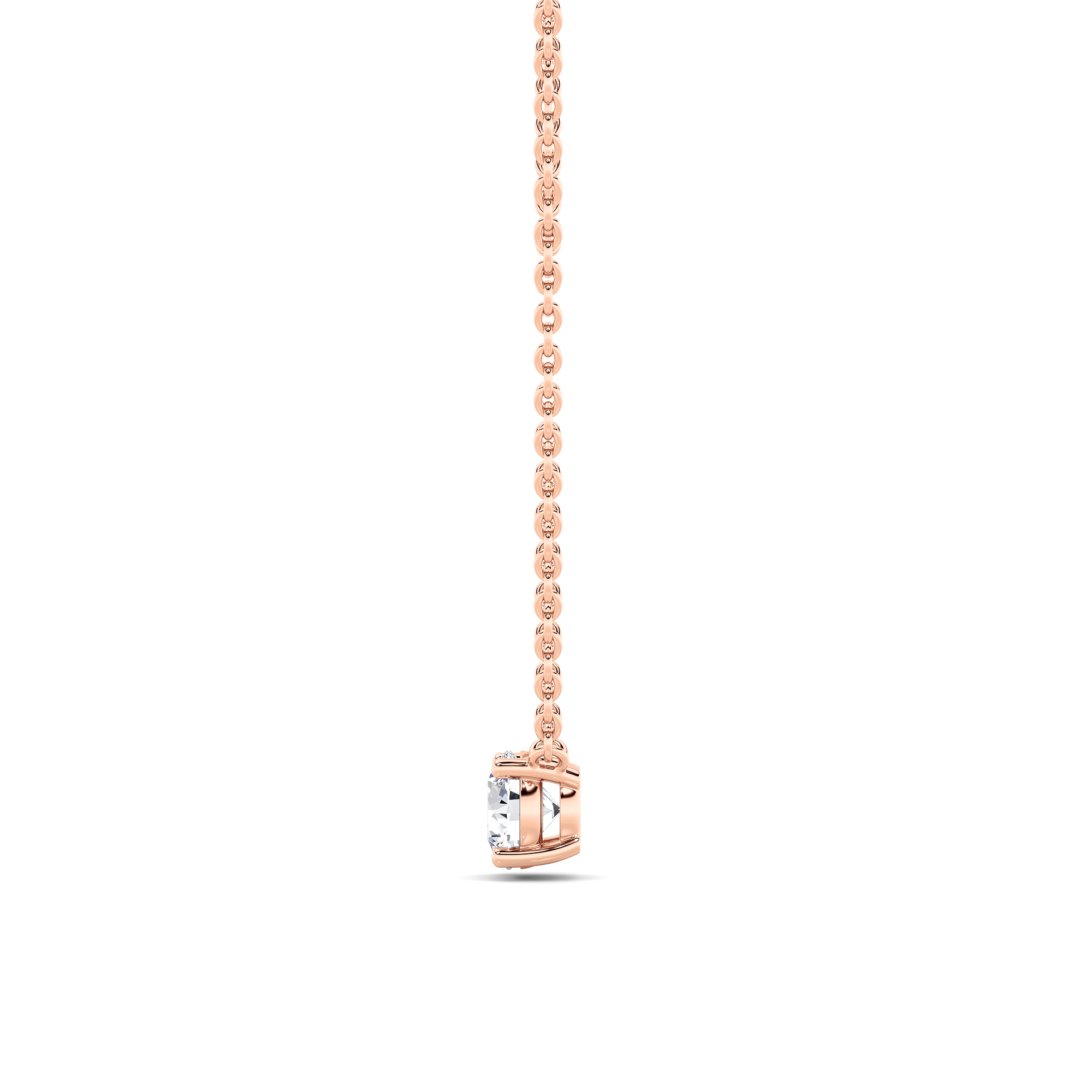 Round Shaped Lab Grown Diamond (F/VS) Solitaire Necklace in 14K Gold