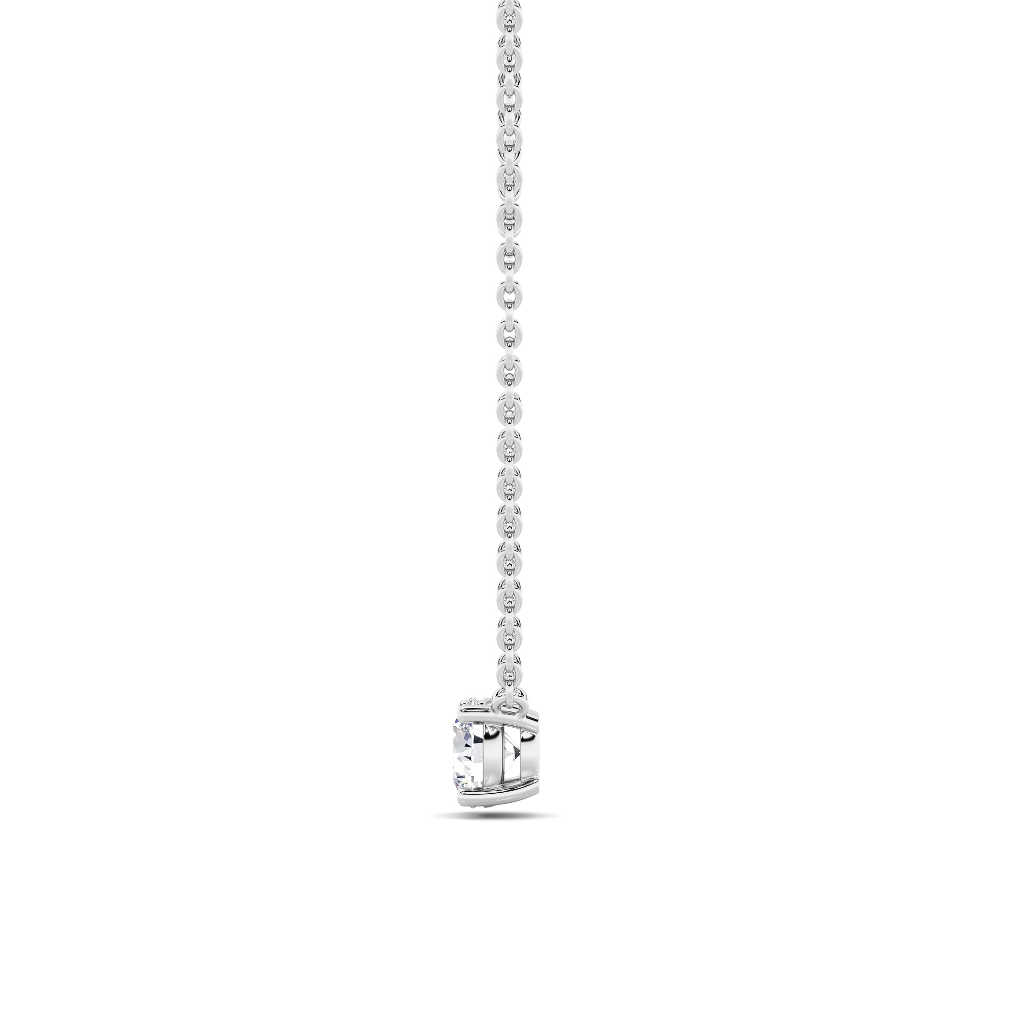 Round Shaped Lab Grown Diamond (F/VS) Solitaire Necklace in 14K Gold