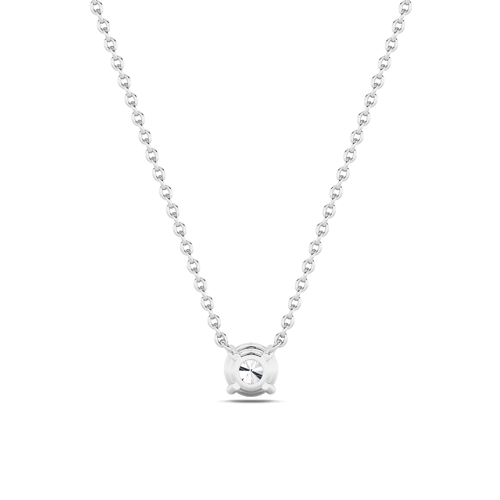 Round Shaped Lab Grown Diamond (F/VS) Solitaire Necklace in 14K Gold