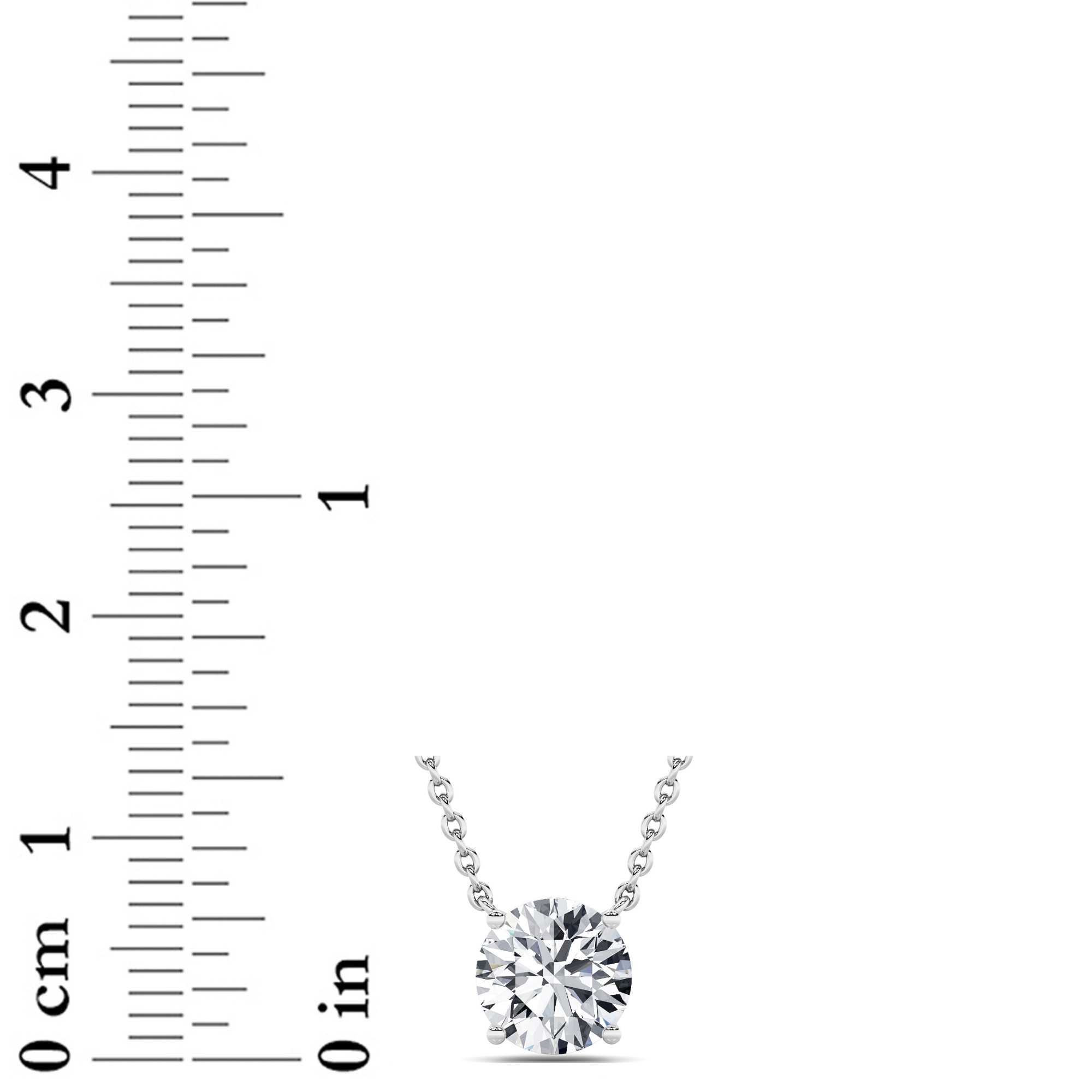 Round Shaped Lab Grown Diamond (F/VS) Solitaire Necklace in 14K Gold