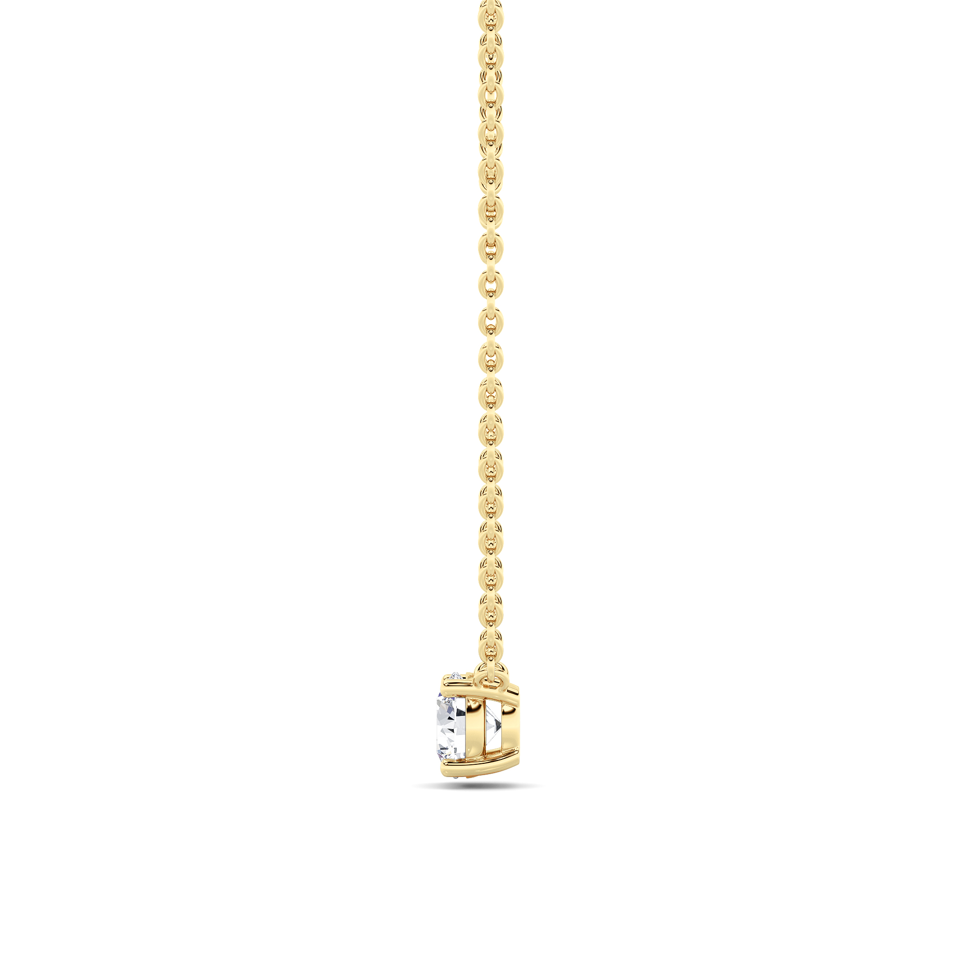 Round Shaped Lab Grown Diamond (F/VS) Solitaire Necklace in 14K Gold
