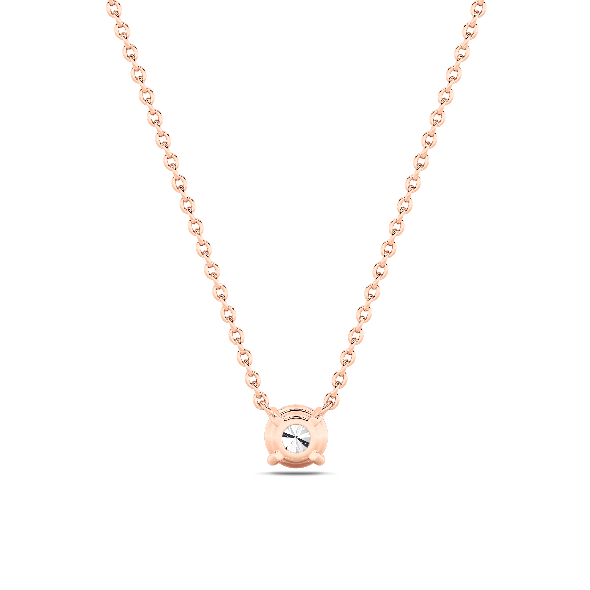 Round Shaped Lab Grown Diamond (F/VS) Solitaire Necklace in 14K Gold