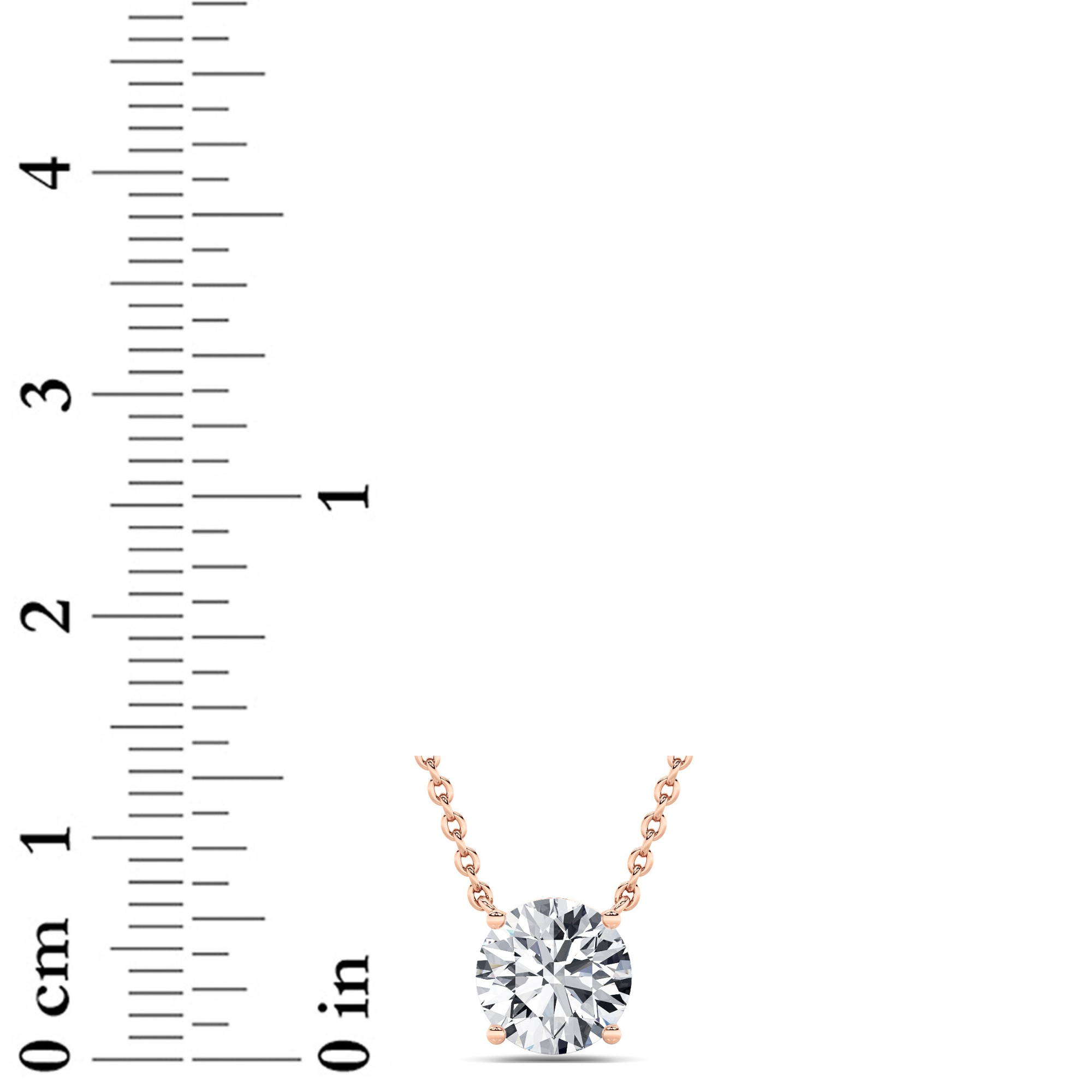 Round Shaped Lab Grown Diamond (F/VS) Solitaire Necklace in 14K Gold