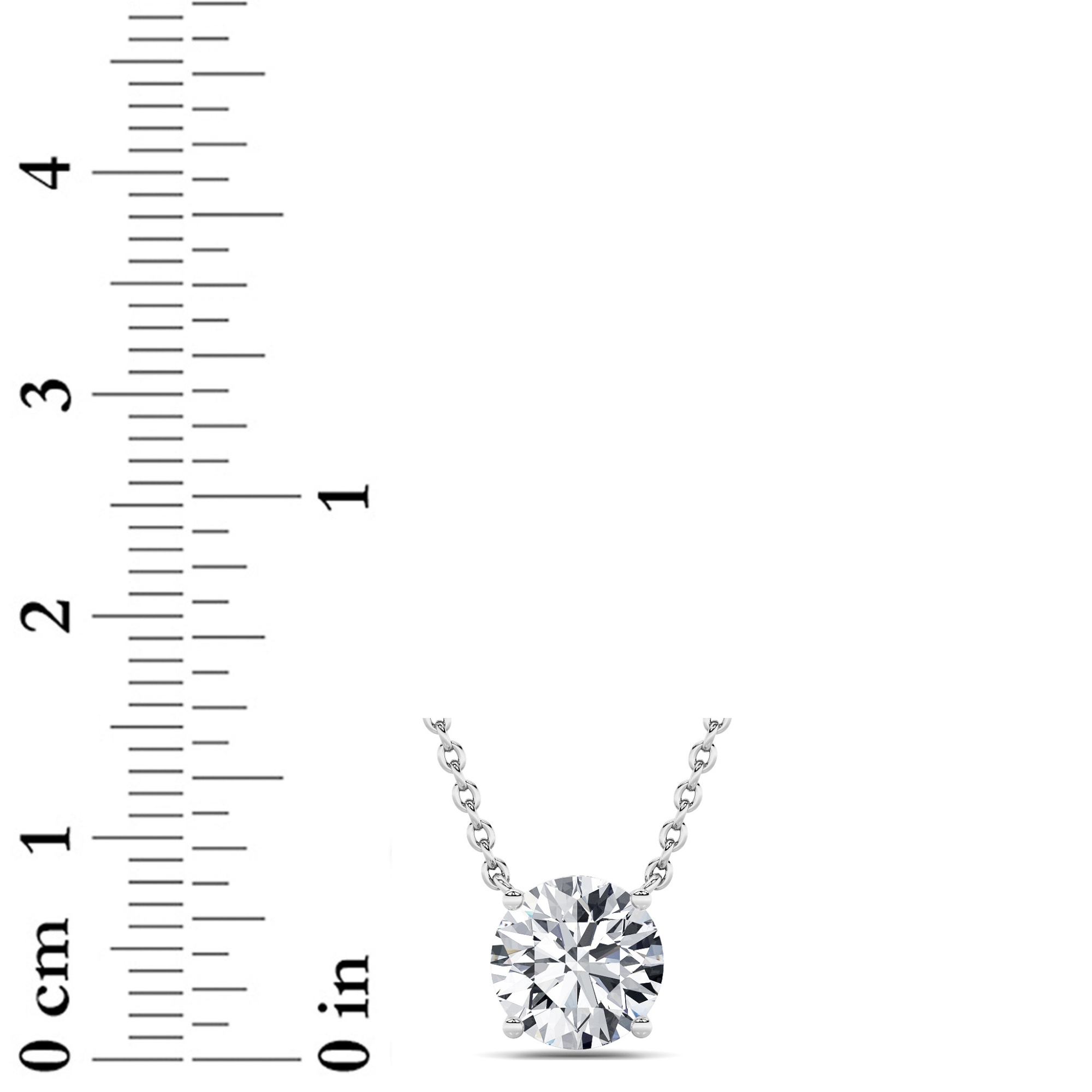 Round Shaped Lab Grown Diamond (F/VS) Solitaire Necklace in 14K Gold
