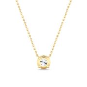 Round Shaped Lab Grown Diamond (F/VS) Solitaire Necklace in 14K Gold