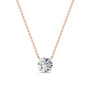 Round Shaped Lab Grown Diamond (F/VS) Solitaire Necklace in 14K Gold