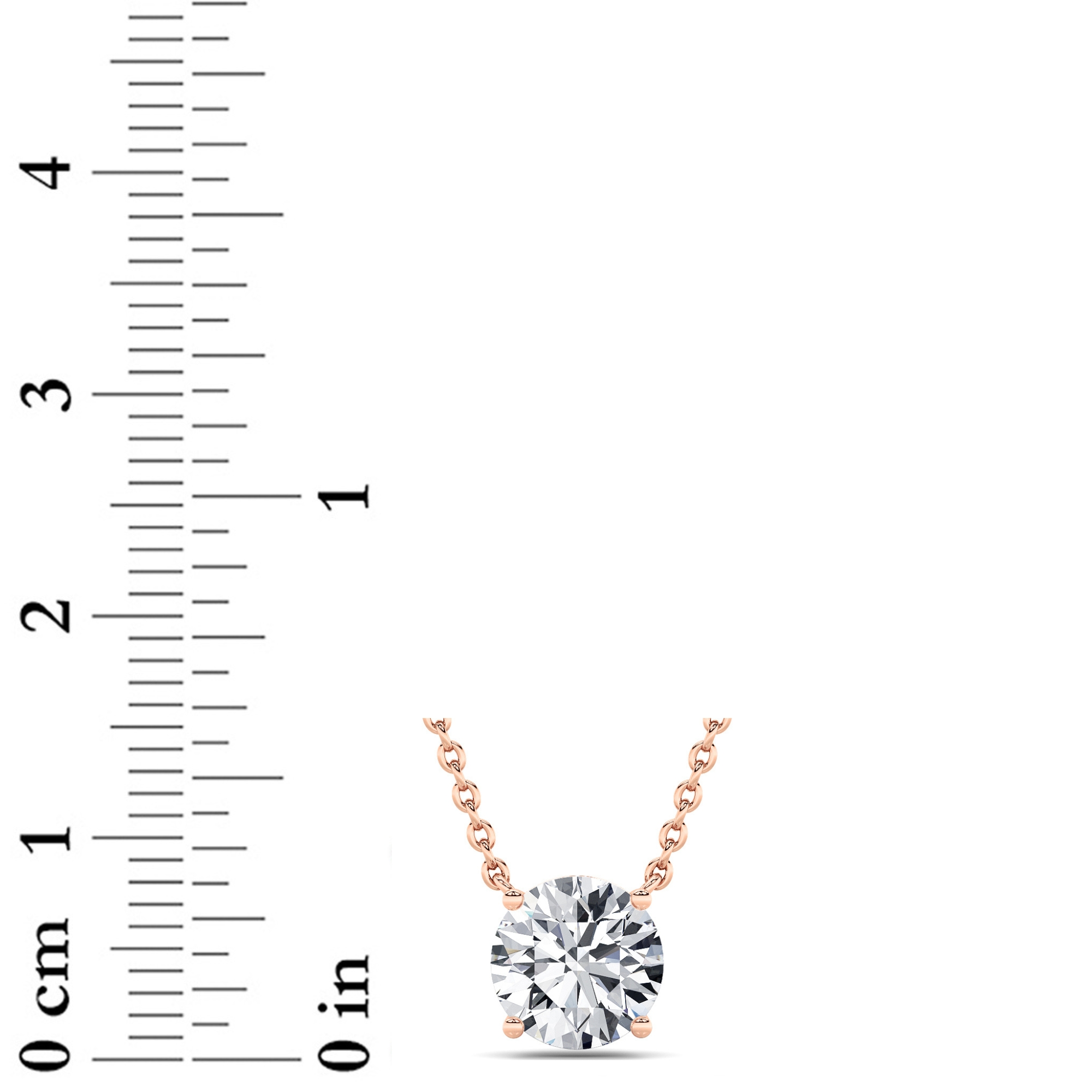 Round Shaped Lab Grown Diamond (F/VS) Solitaire Necklace in 14K Gold
