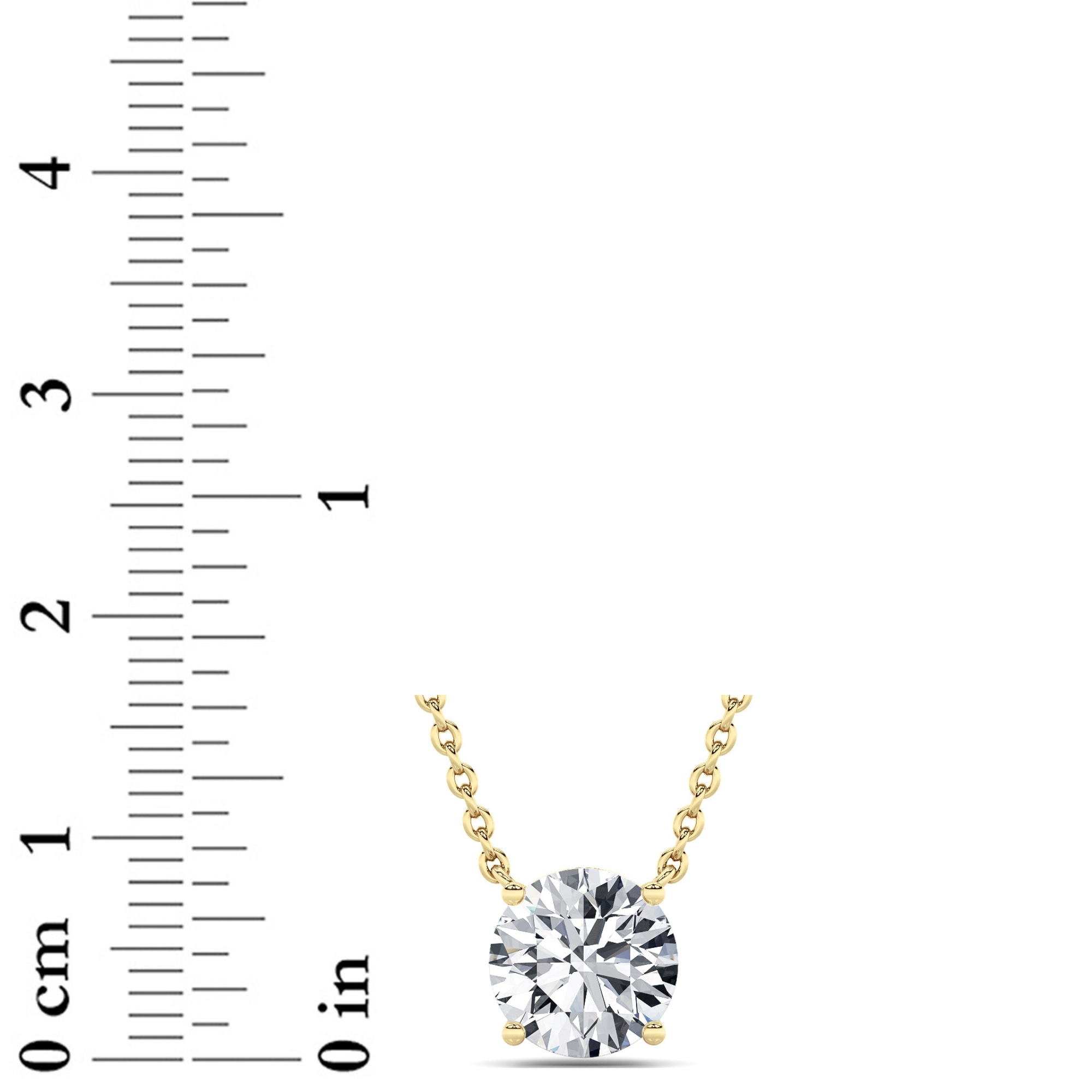 Round Shaped Lab Grown Diamond (F/VS) Solitaire Necklace in 14K Gold