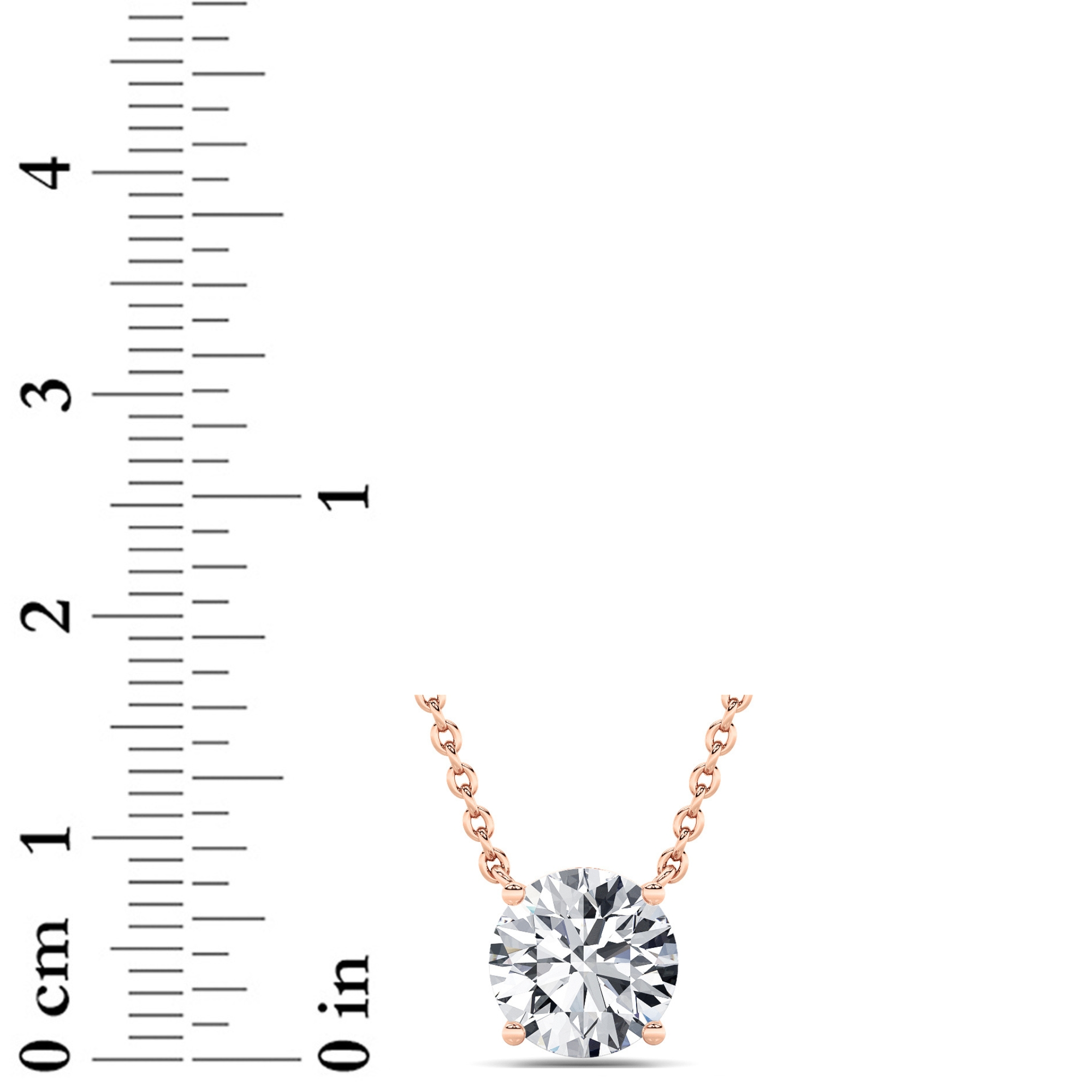 Round Shaped Lab Grown Diamond (F/VS) Solitaire Necklace in 14K Gold