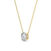 Round Shaped Lab Grown Diamond (F/VS) Solitaire Necklace in 14K Gold