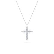 Pear Shaped Lab Grown Diamond (F/VS) Cross Pendant in 14K Gold