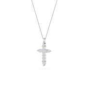 Pear Shaped Lab Grown Diamond (F/VS) Cross Pendant in 14K Gold