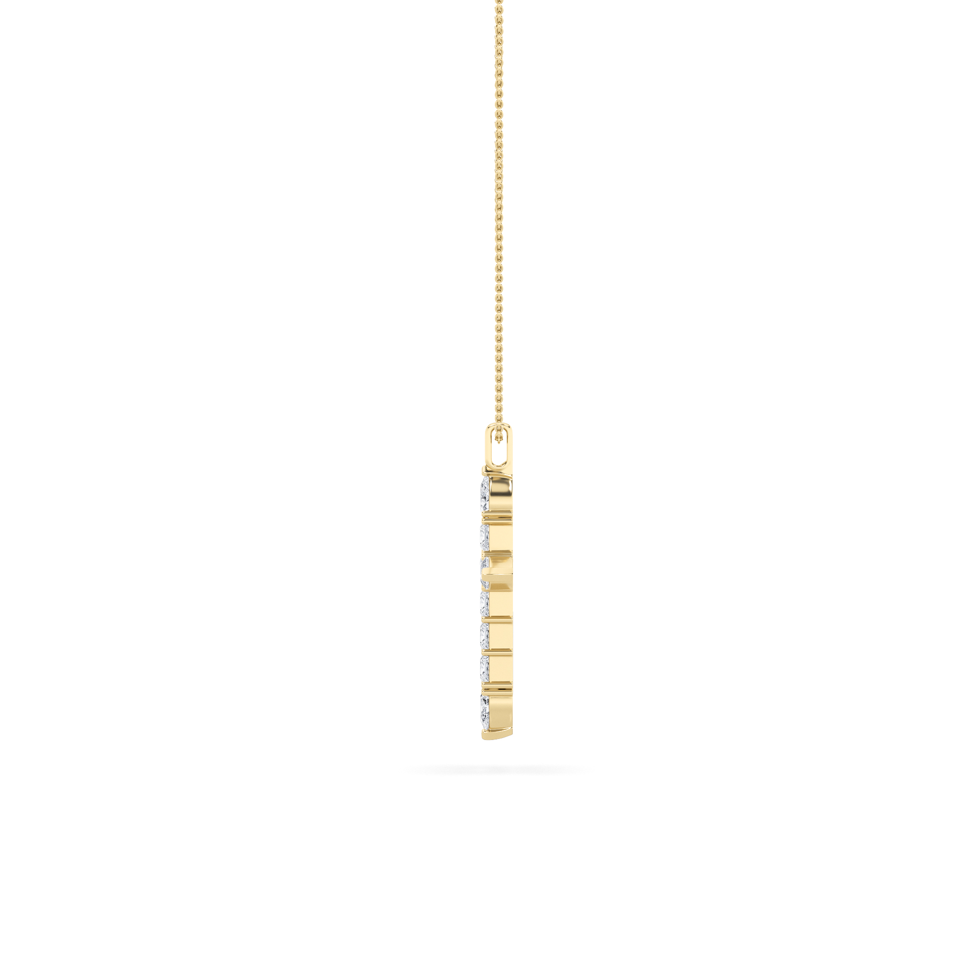 Pear Shaped Lab Grown Diamond (F/VS) Cross Pendant in 14K Gold