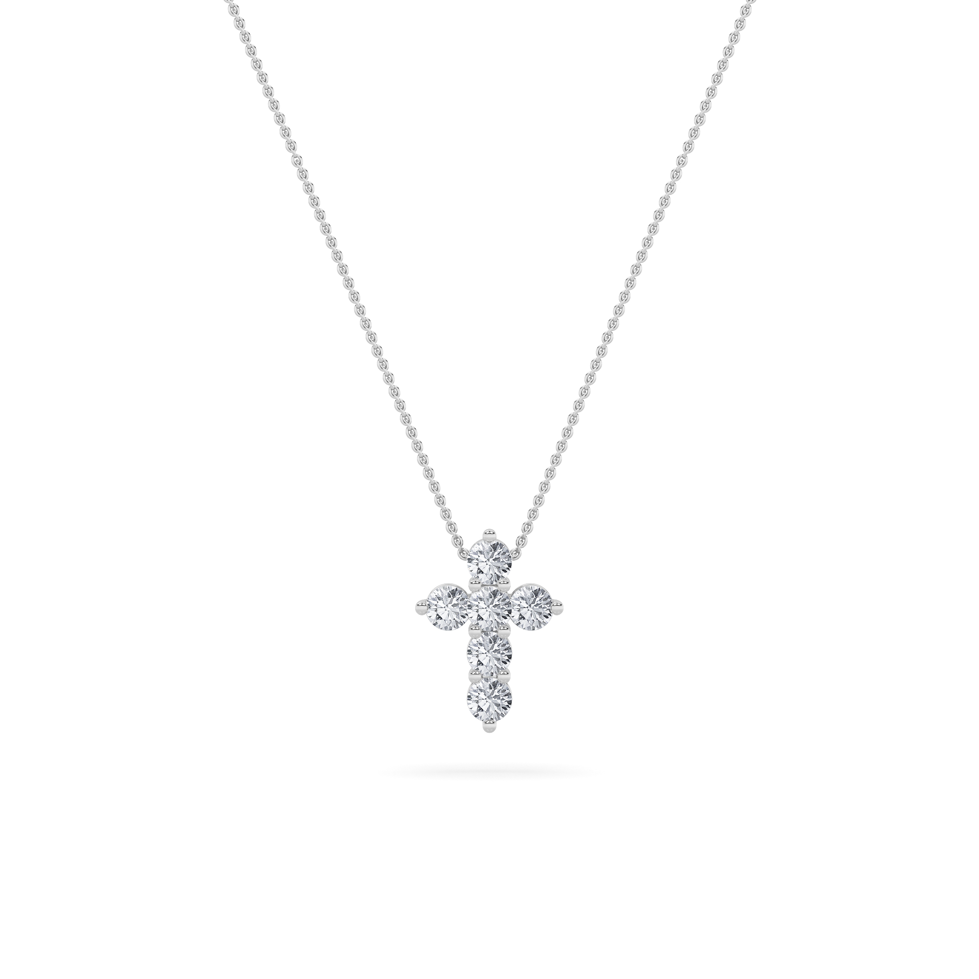 Round Shaped Lab Grown Diamond (F/VS) Cross Pendant in 14K Gold