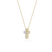 Round Shaped Lab Grown Diamond (F/VS) Cross Pendant in 14K Gold