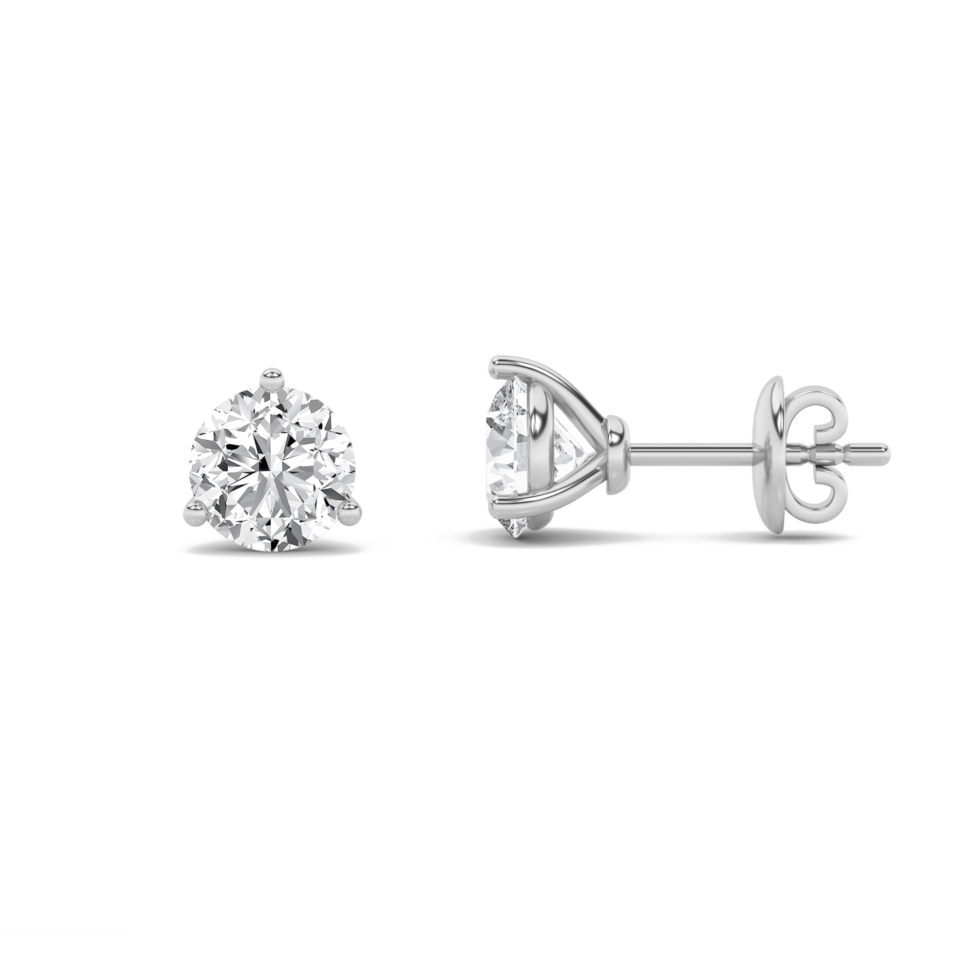 2.5Cttw Round Shaped Lab Grown Diamond (F/VS) Earrings in 14K Gold