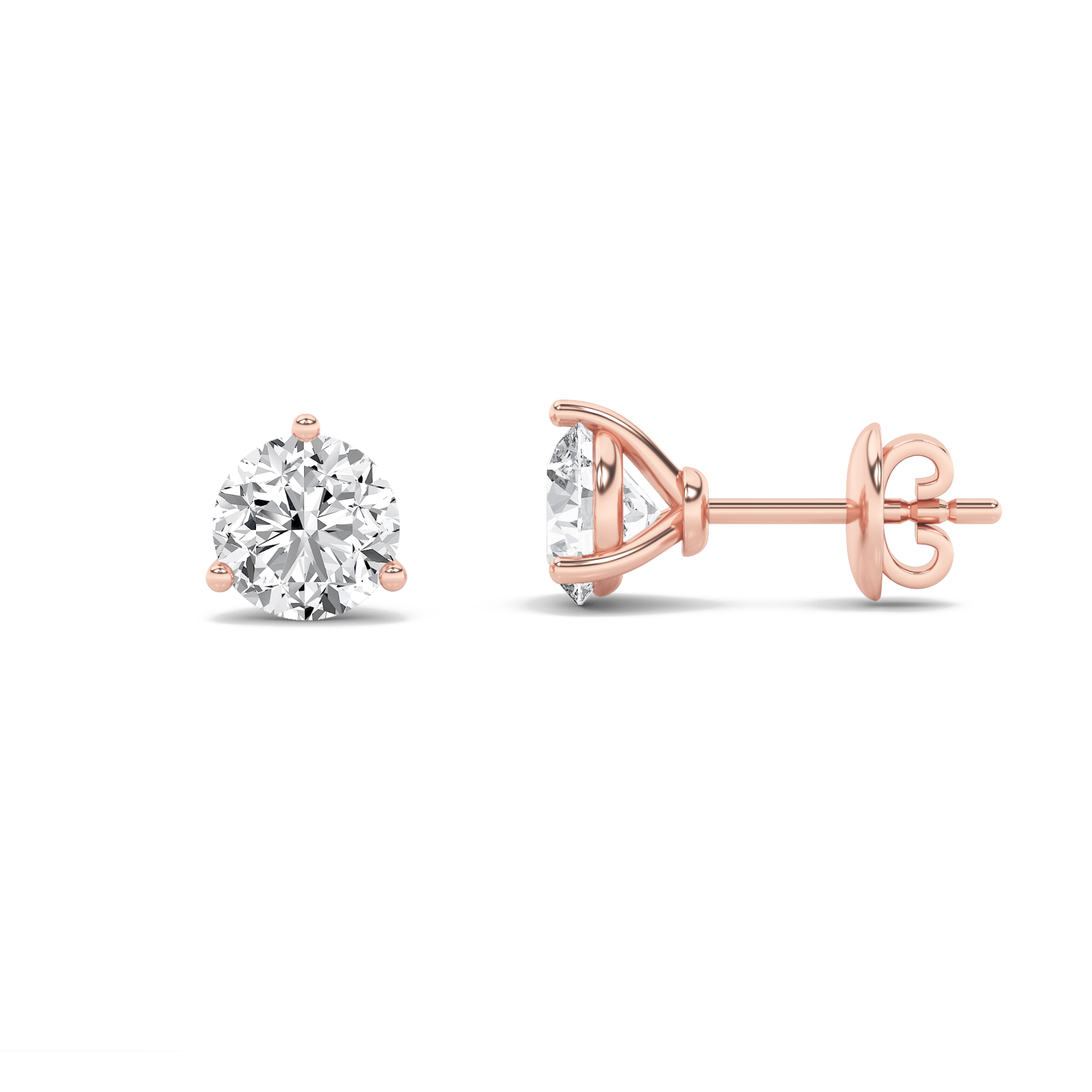 2.5Cttw Round Shaped Lab Grown Diamond (F/VS) Earrings in 14K Gold