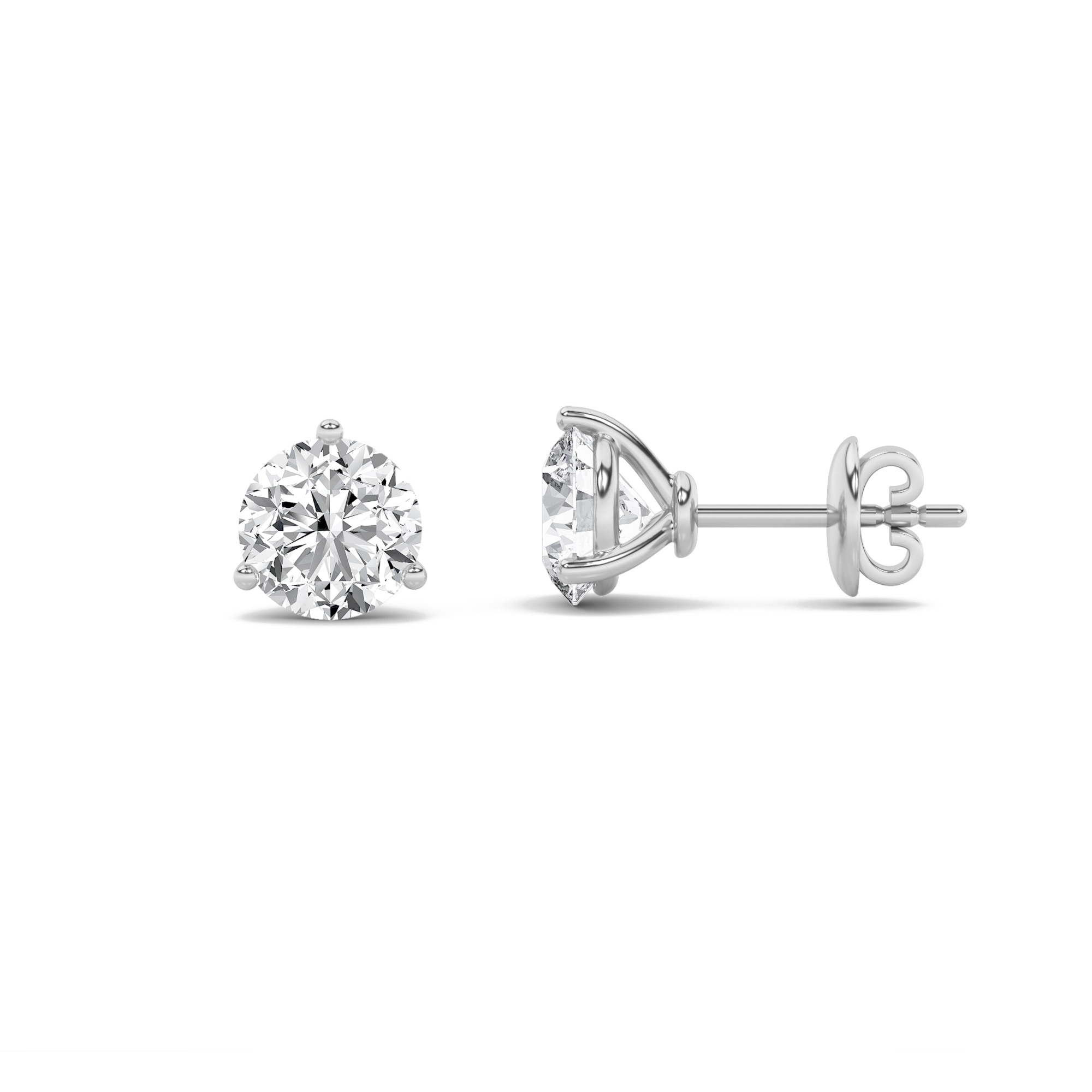 2.5Cttw Round Shaped Lab Grown Diamond (F/VS) Earrings in 14K Gold