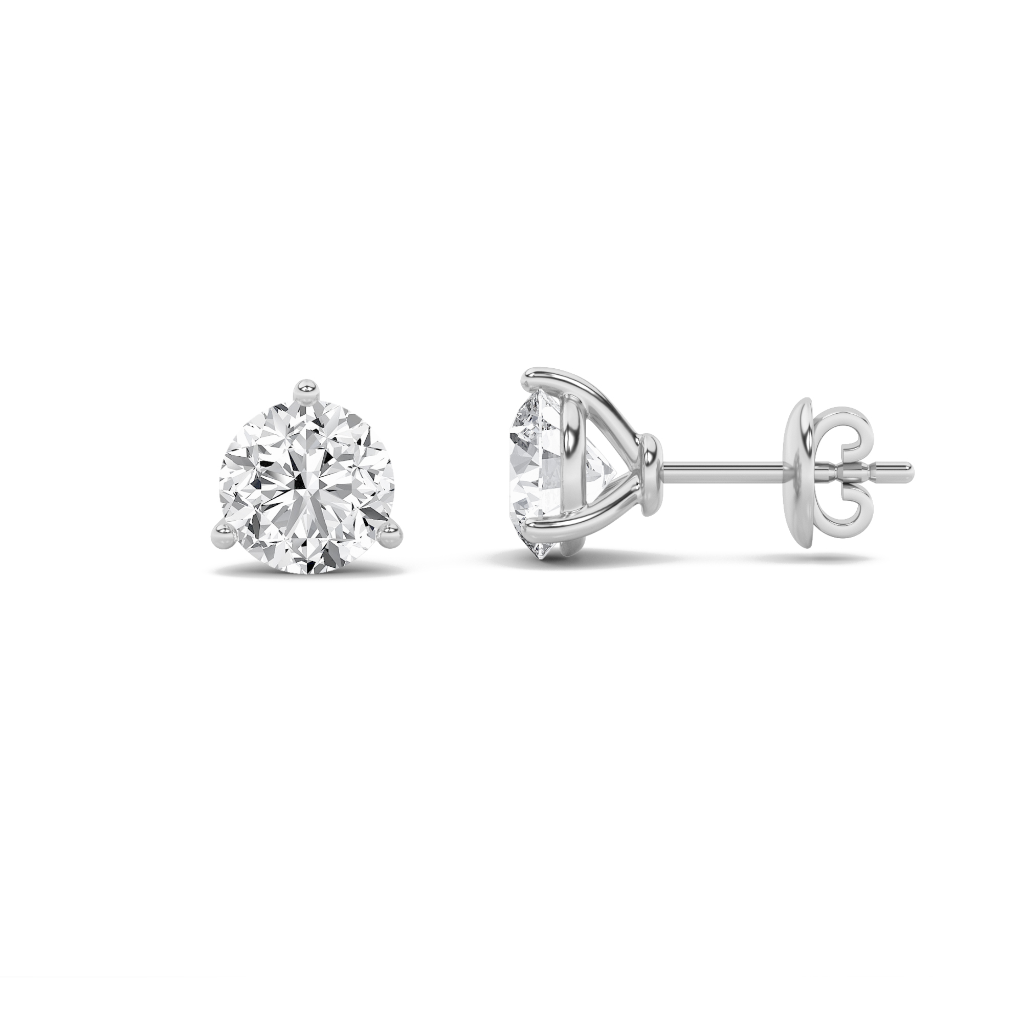 2.5Cttw Round Shaped Lab Grown Diamond (F/VS) Earrings in 14K Gold