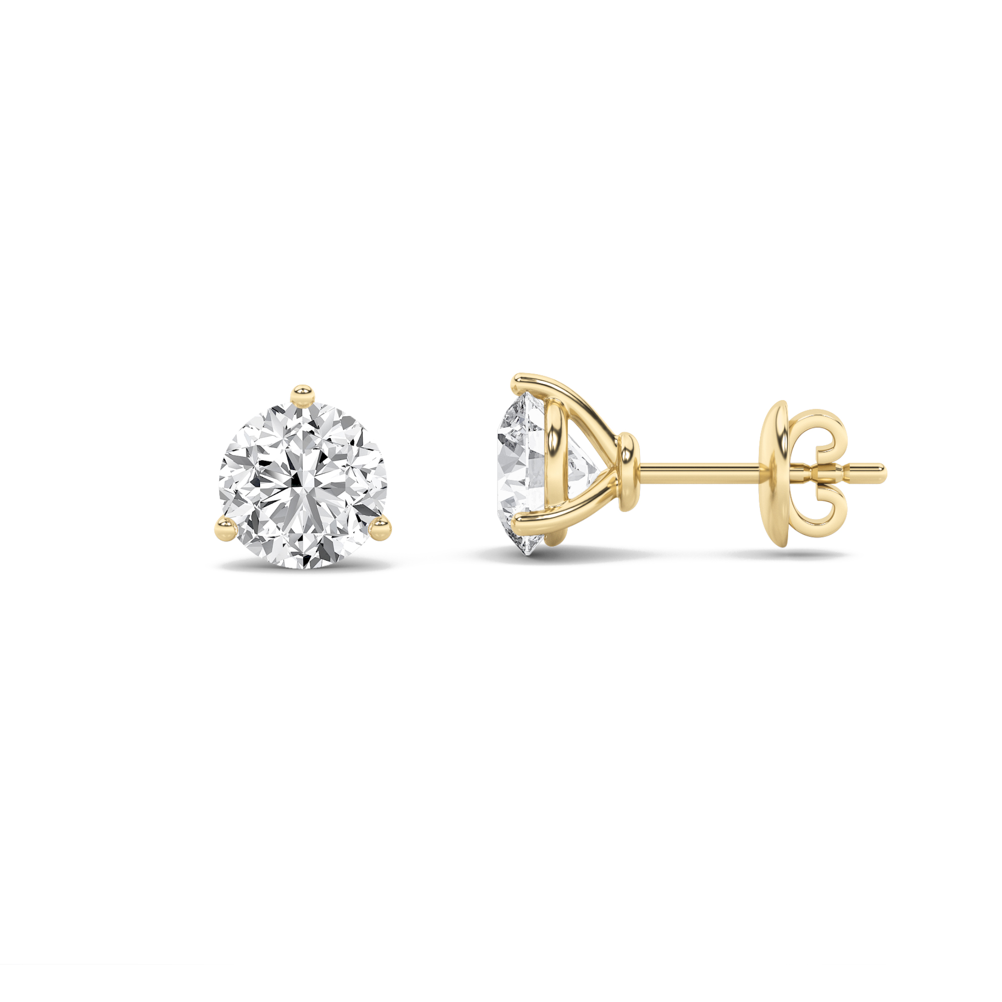 2.5Cttw Round Shaped Lab Grown Diamond (F/VS) Earrings in 14K Gold