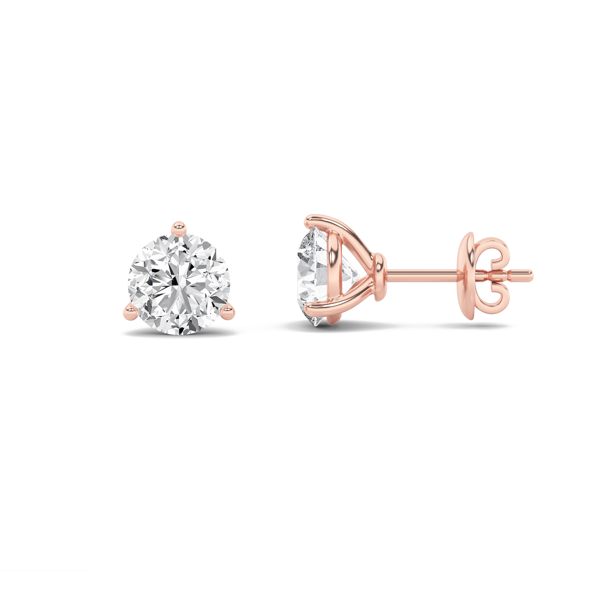 2.5Cttw Round Shaped Lab Grown Diamond (F/VS) Earrings in 14K Gold
