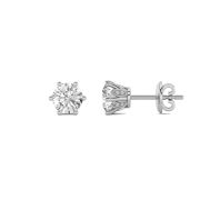 2Cttw Round Shaped Lab Grown Diamond (F/VS) TulipHead Stud Earrings in 14K Gold