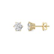 2Cttw Round Shaped Lab Grown Diamond (F/VS) TulipHead Stud Earrings in 14K Gold