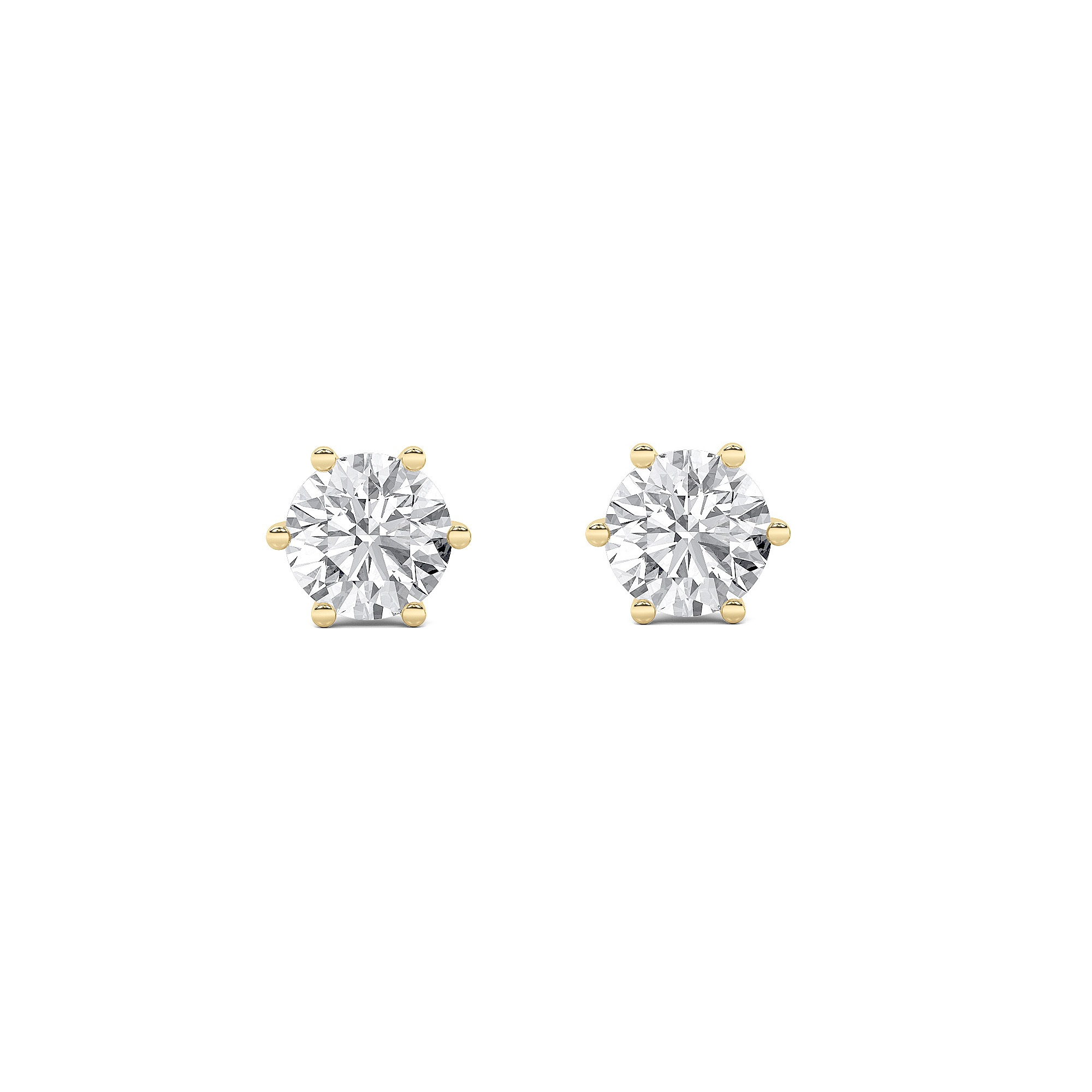 2Cttw Round Shaped Lab Grown Diamond (F/VS) TulipHead Stud Earrings in 14K Gold