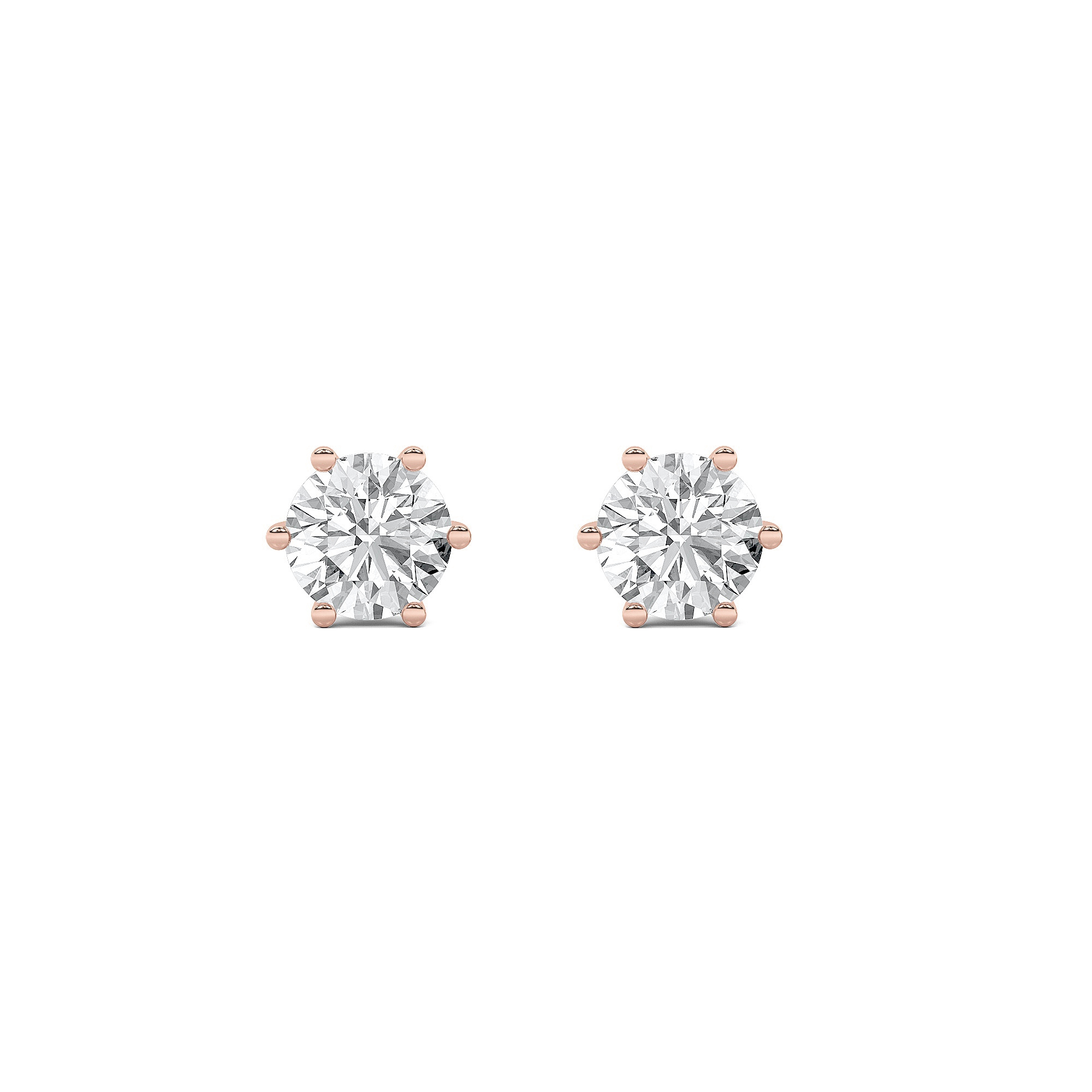 2Cttw Round Shaped Lab Grown Diamond (F/VS) TulipHead Stud Earrings in 14K Gold