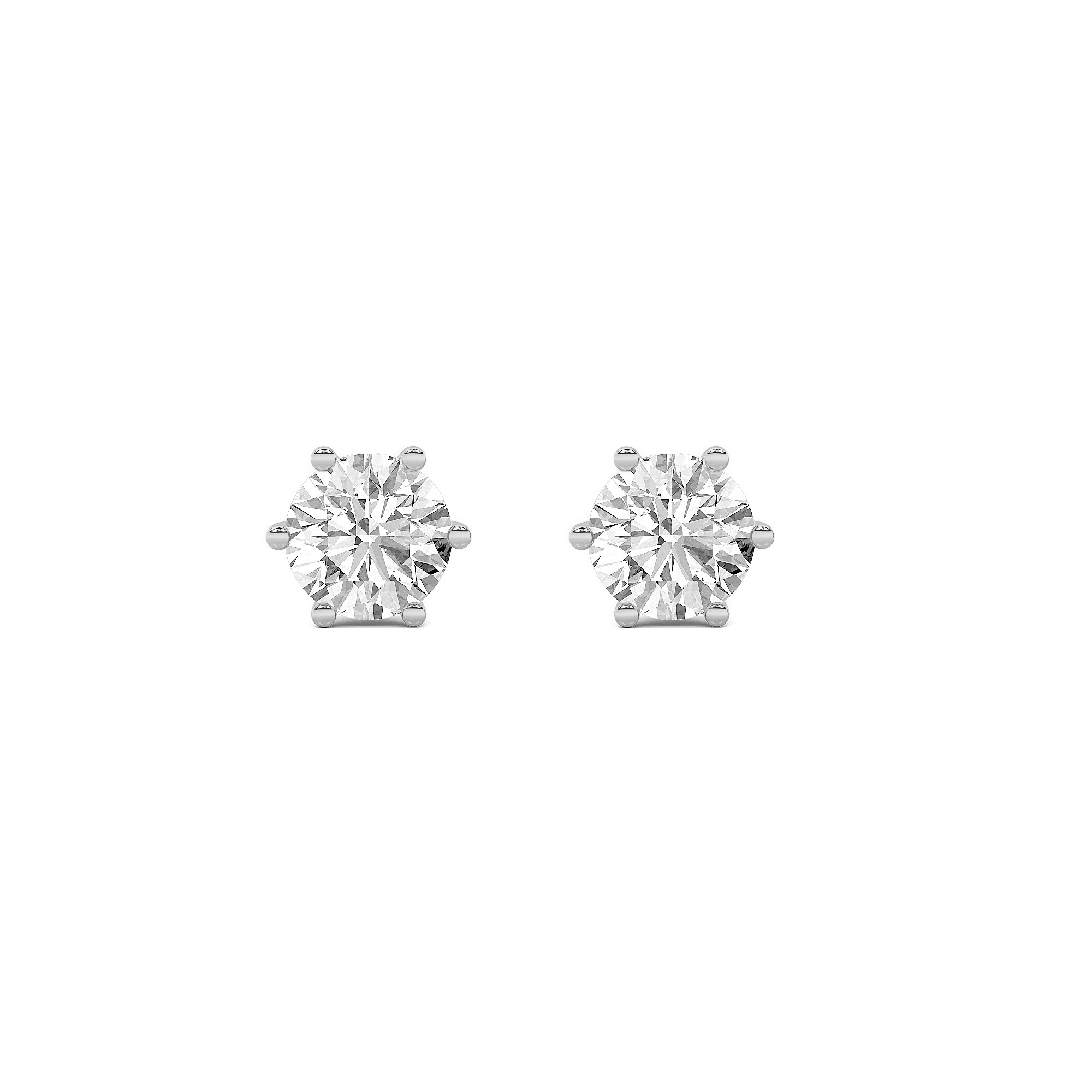 2Cttw Round Shaped Lab Grown Diamond (F/VS) TulipHead Stud Earrings in 14K Gold