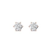 2Cttw Round Shaped Lab Grown Diamond (F/VS) TulipHead Stud Earrings in 14K Gold